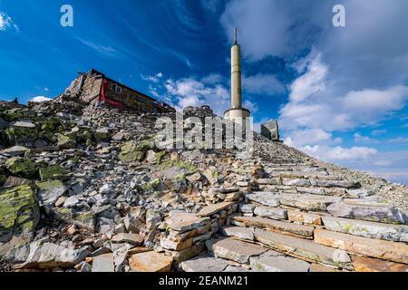 Installazione al vertice su Gausta (Gaustatoppen), montagna più alta in Norvegia, Telemark, Norvegia, Scandinavia, Europa Foto Stock