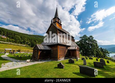 Kaupanger Stave Church, Kaupanger, Vestland, Norvegia, Scandinavia, Europa Foto Stock