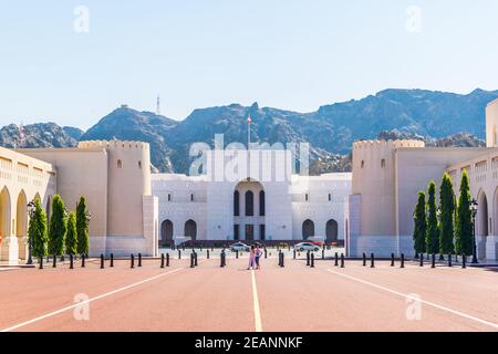 Vista del Museo Nazionale di Oman a Mascate. Foto Stock