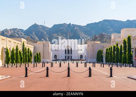 Vista del Museo Nazionale di Oman a Mascate. Foto Stock