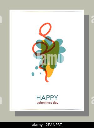 Giornata delle valentine con tendenza piatta per la progettazione di opuscoli. Modello moderno e creativo per le vacanze Foto Stock