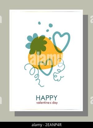 Giornata delle valentine con tendenza piatta per la progettazione di opuscoli. Modello moderno e creativo per le vacanze Foto Stock