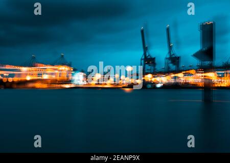 Abstract Hamburg Harbour Foto Stock