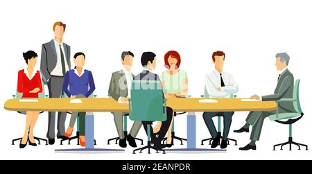 Riunione del team aziendale, illustrazione della consulenza Foto Stock