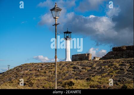 Vecchio faro in ghisa Foto Stock