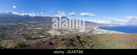 Tenerife - Vista dal vulcano Montana Grande a GÃ¼imar a. il nord Foto Stock