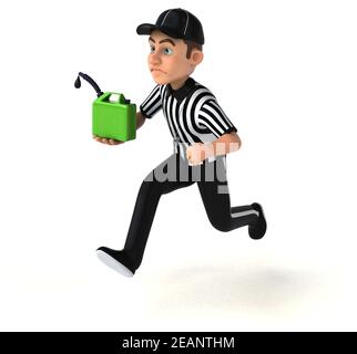 Divertente illustrazione 3D di un arbitro americano Foto Stock