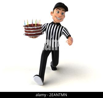Divertente illustrazione 3D di un arbitro americano Foto Stock
