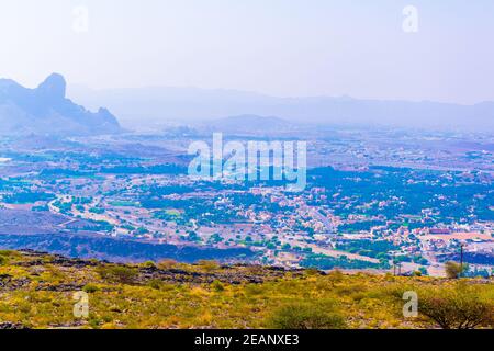 Veduta aerea della città di al Hamra in Oman. Foto Stock