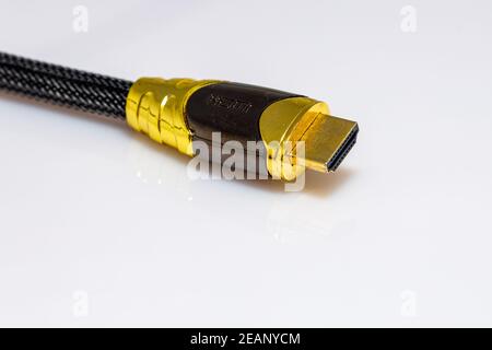 Connettore HDMI su sfondo a filo Foto Stock