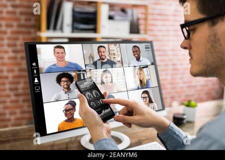 Dashboard KPI in Video Conference Meeting Foto Stock