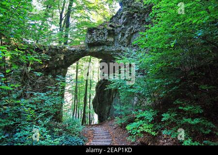 Il cancello di roccia è una vista di Emmendorf vicino a Kiding Foto Stock