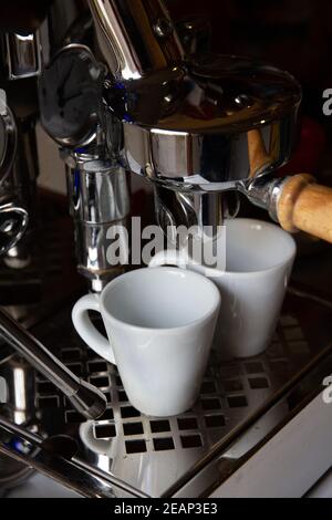 Vista ravvicinata della macchina da caffè Foto Stock