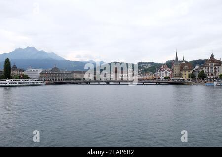 Lucerna a Lago di Lucerna, Svizzera, Ticino, Svizzera Foto Stock