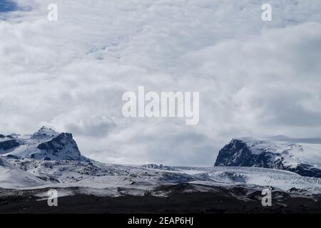 Ghiacciaio di Vatnajokull vicino alla zona di Kverfjoll, natura islandese Foto Stock