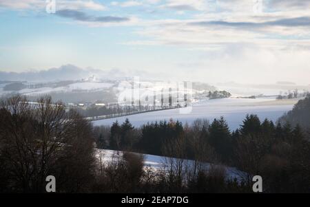 Paesaggio invernale a Hochwolkersdorf Bucklige Welt bassa Austria Foto Stock