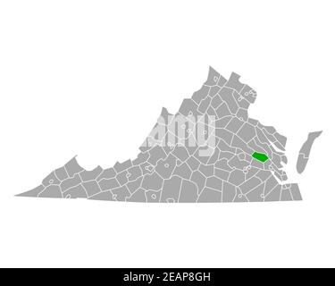 Mappa di New Kent in Virginia Foto Stock