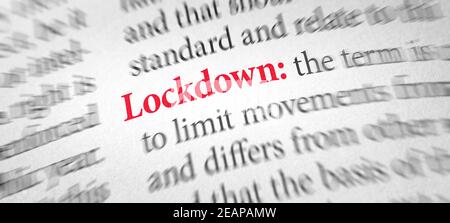 Definizione della parola blocco in un dizionario Foto Stock