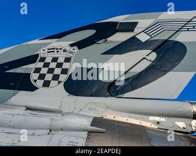 Croato MiG21 BIS D 116 25 anni di numero HRZ marcatura Foto Stock