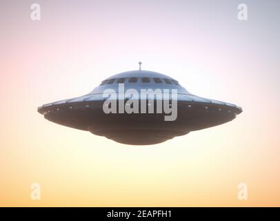 Percorso di ritaglio oggetti volanti non identificati UFO Foto Stock