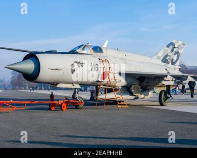 Croato MiG21 BIS D 25 anni di marcatura HRZ Foto Stock