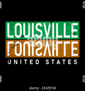 Vettoriale di design per t-shirt Louisville, per t-shirt, poster e altri usi Illustrazione Vettoriale