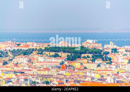 Castelo de San Jorge (castello di San Giorgio) a Lisbona, Portogallo Foto Stock