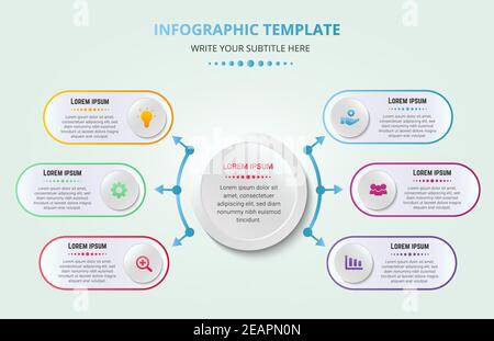 Modello di banner dei passaggi infografici moderni Illustrazione Vettoriale