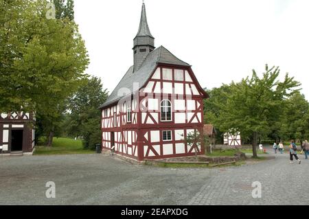 Fachwerkkapelle, Baujahr, 1624, Niederhoerlen Foto Stock