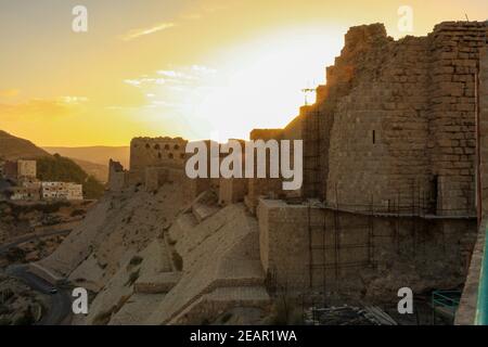 Crociato Castello di Kerak in Giordania Foto Stock