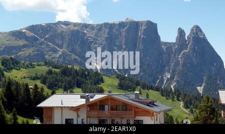 Schlern, Seiser, Alm, Dolomiten Foto Stock