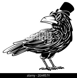 Mister Crow Mascot Illustrazione Vettoriale