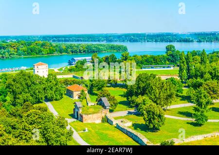 Vista della fortezza di kalemegdan a Belgrado, Serbia Foto Stock