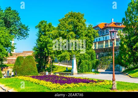 Vista della fortezza di kalemegdan a Belgrado, Serbia Foto Stock