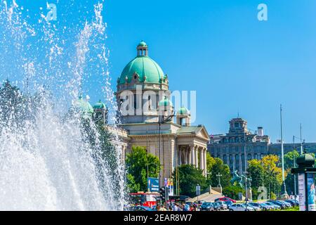 Vista dell'assemblea nazionale di Belgrado, Serbia Foto Stock