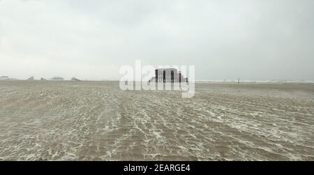 Sturm, Strand, Flut, - DEU, Deutschland, Foto Stock