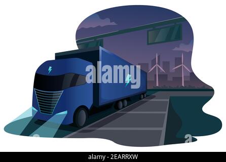 Veicolo per autocarri elettrici Illustrazione Vettoriale