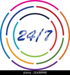 icona ventiquattro ore, icona vettore 24 ore Illustrazione Vettoriale