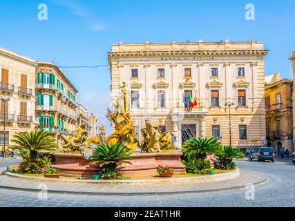 Fontana di Diana in Siracusa, Sicilia, Italia Foto Stock