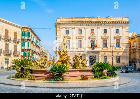 Fontana di Diana in Siracusa, Sicilia, Italia Foto Stock