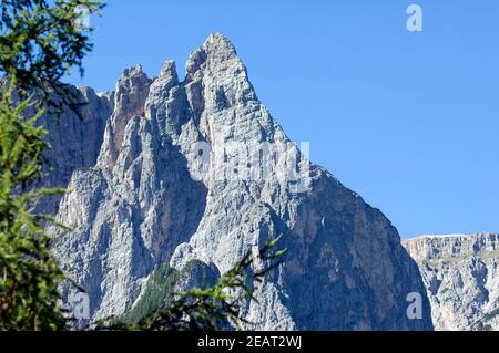 Santnerspitze, Schlern, Seiser, Alm Foto Stock