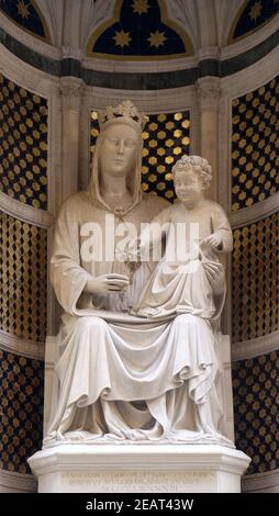 Madonna delle Rose di Pietro di Giovanni Tedesco, Chiesa di Orsanmichele a Firenze, Toscana, Italia Foto Stock