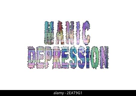 Depressione maniacale, Banner, Poster e Sticker, con tracciato di ritaglio Foto Stock