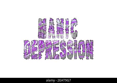 Depressione maniacale, Banner, Poster e Sticker, con tracciato di ritaglio Foto Stock