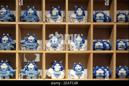 Negozio di arte Soul X-Creativity di Pechino, negozio di souvenir a Nanluoguxiang hutong a Pechino, Cina Foto Stock