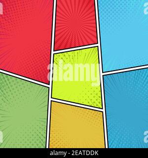 Compilazione di sfondi colorati fumetto zoom Foto Stock