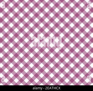 Sfondo in tovaglie a scacchi viola e bianco Foto Stock