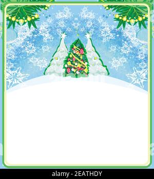 Scheda astratta con alberi di Natale Foto Stock