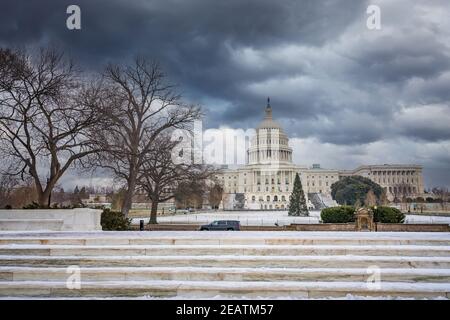 Campidoglio di Washington DC in inverno Foto Stock