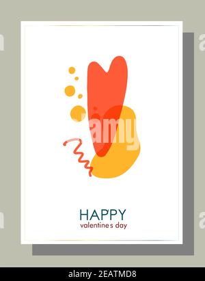 Giornata delle valentine con tendenza piatta per la progettazione di opuscoli. Modello moderno e creativo per le vacanze Foto Stock